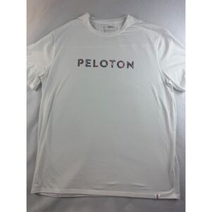 FOUR LAPS x Peloton White Athletic T-Shirt Womens Large Floral Logo